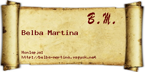 Belba Martina névjegykártya